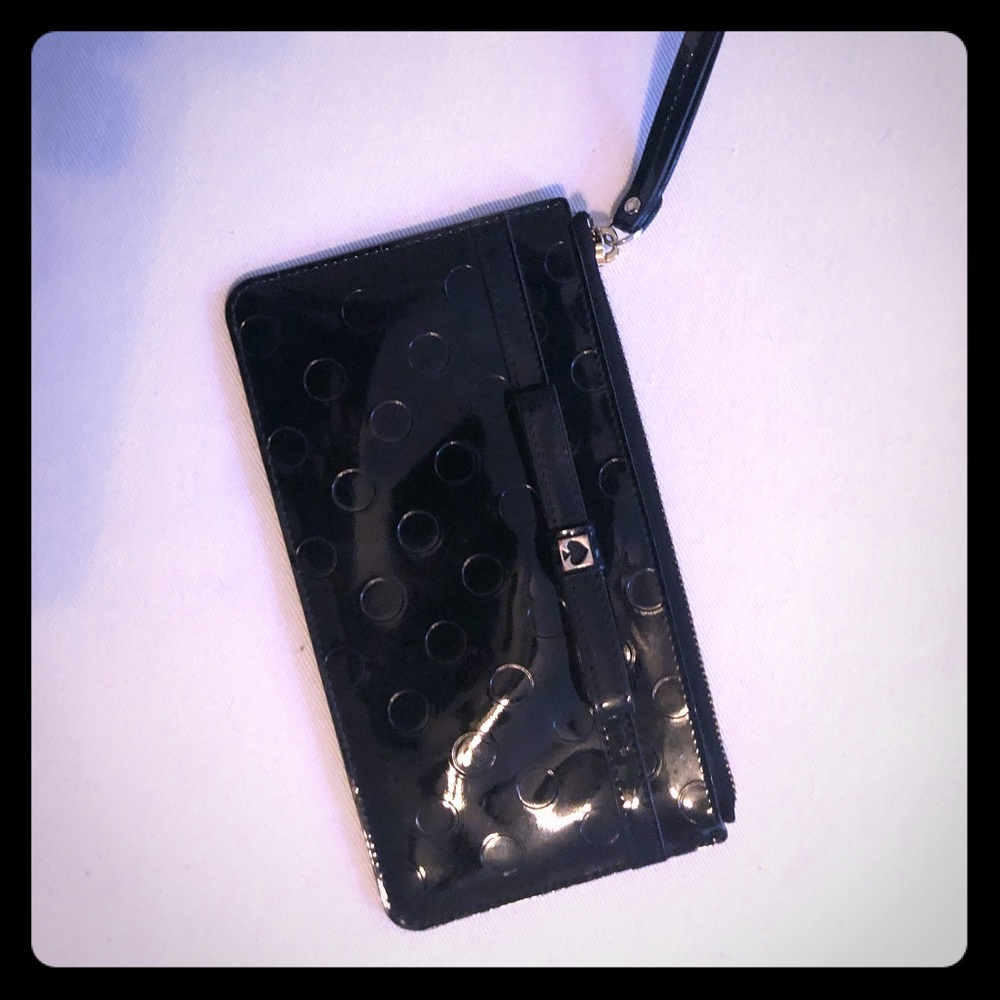Kate Spade Black Patent Wristlet NWOT